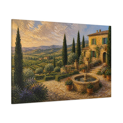 Side Mockup 1. Italian Villa Terrace shown as canvas print
