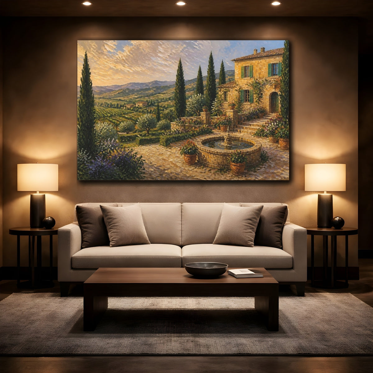 Mockup 2. Italian Villa Terrace shown as canvas print