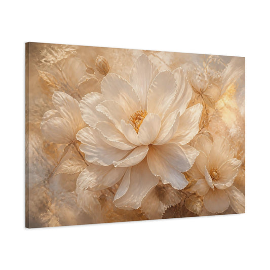 Main Mockup. Ivory Blossom Elegance shown as canvas print
