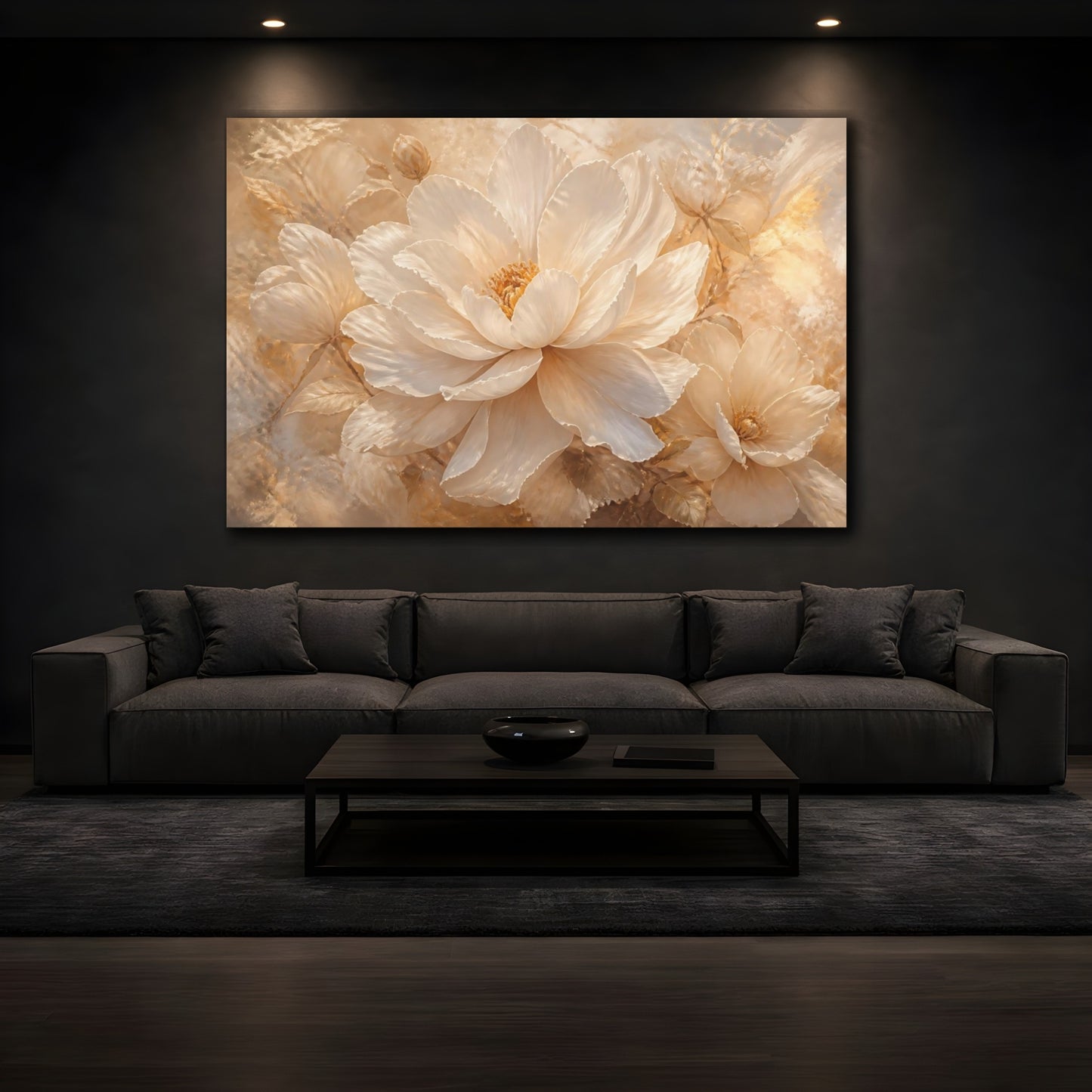 Mockup 3. Ivory Blossom Elegance shown as canvas print