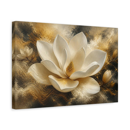 Side Mockup 4. Ivory Magnolia Floral Elegance shown as canvas print