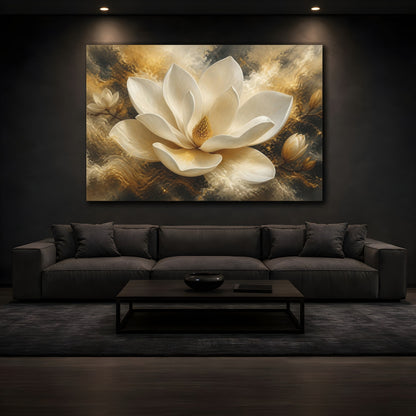 Mockup 3. Ivory Magnolia Floral Elegance shown as canvas print