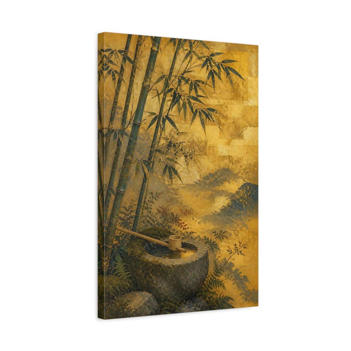 Side Mockup 3. Japanese Bamboo Basin shown as canvas print