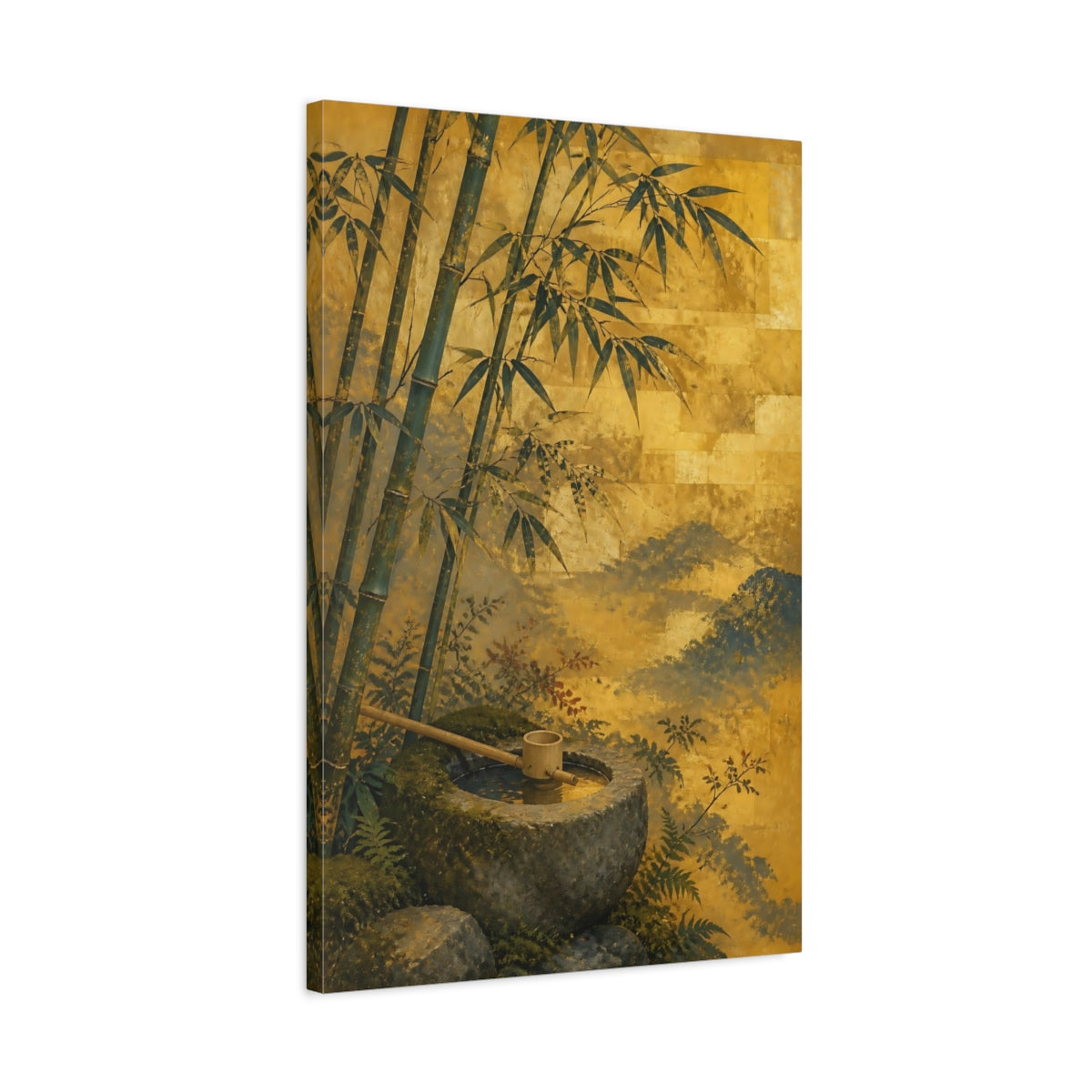 Side Mockup 2. Japanese Bamboo Basin shown as canvas print