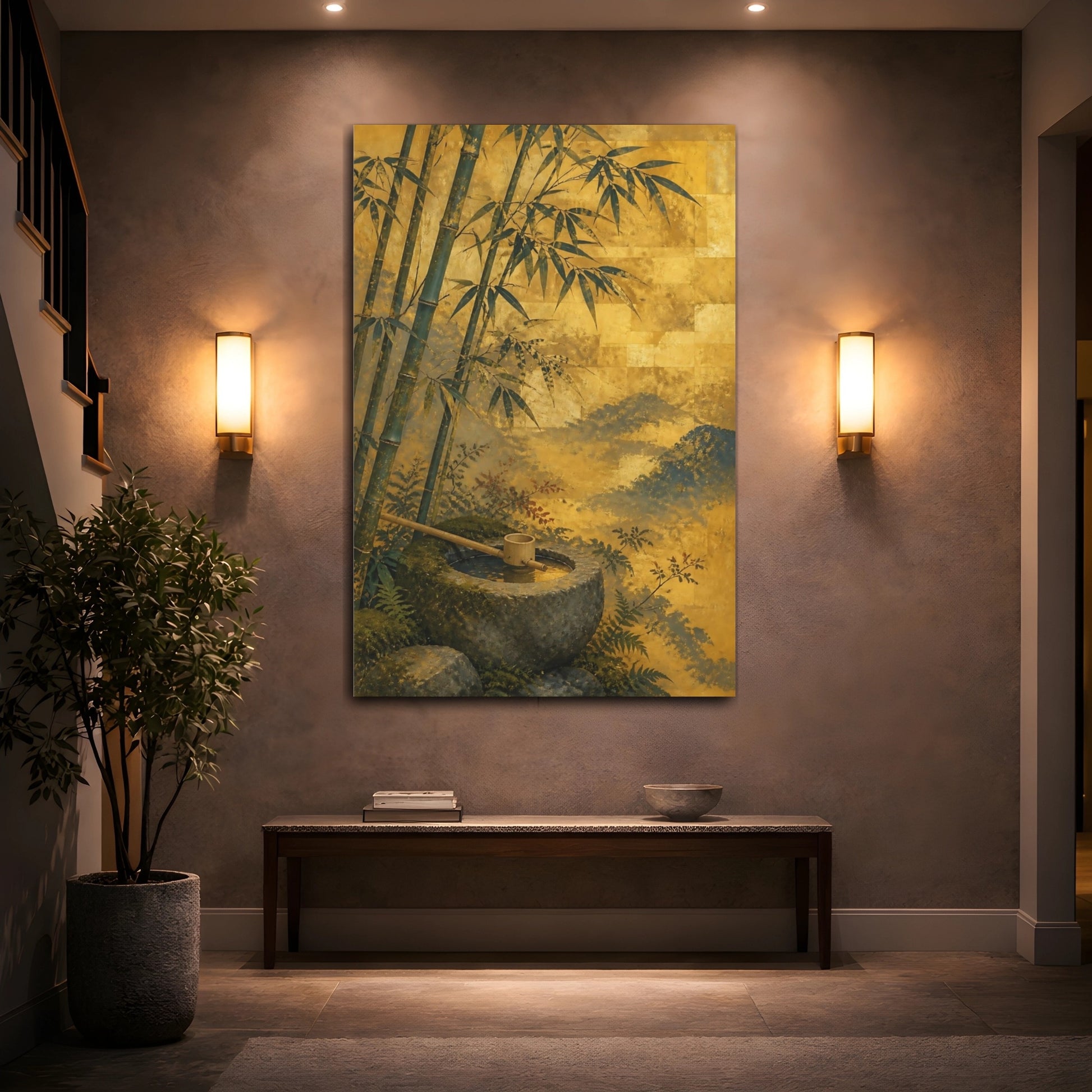 Mockup 2. Japanese Bamboo Basin shown as canvas print