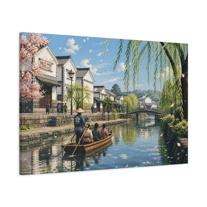 Main Mockup. Japanese Canal Boat shown as canvas print