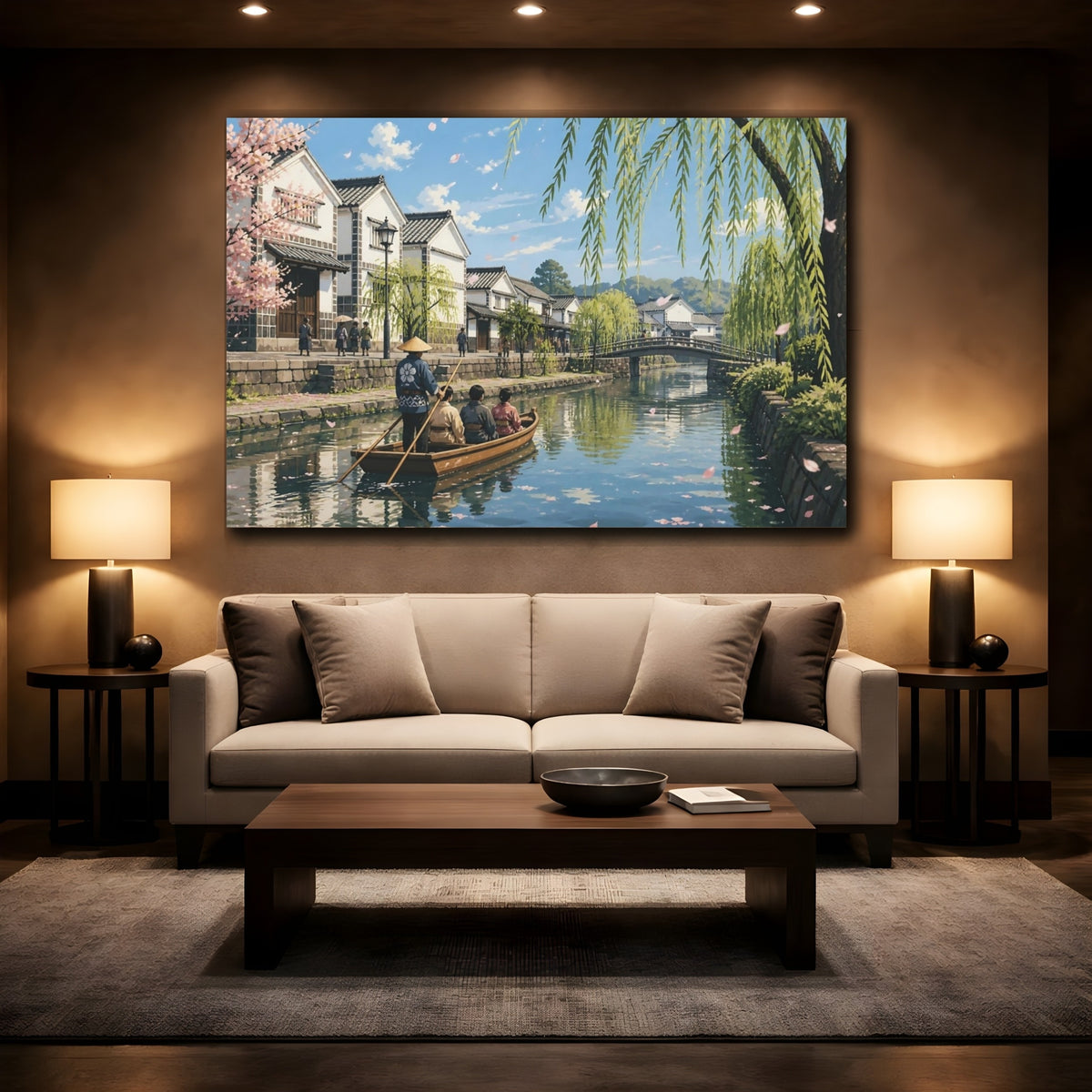 Mockup 2. Japanese Canal Boat shown as canvas print