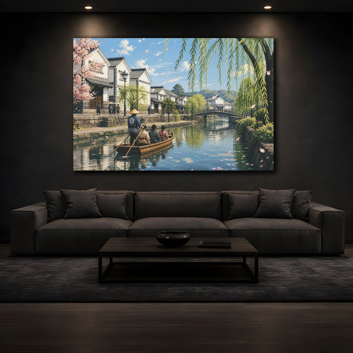 Mockup 3. Japanese Canal Boat shown as canvas print