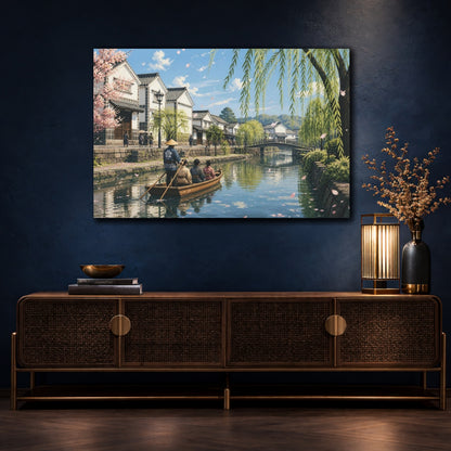 Mockup 4. Japanese Canal Boat shown as canvas print