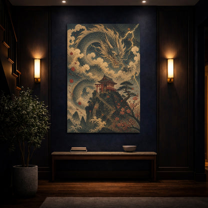 Mockup 4. Japanese Dragon Shrine shown as canvas print