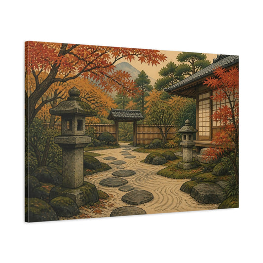 Main Mockup. Japanese Garden Path shown as canvas print