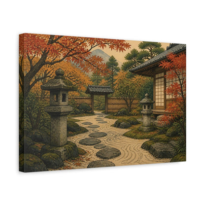 Side Mockup 4. Japanese Garden Path shown as canvas print