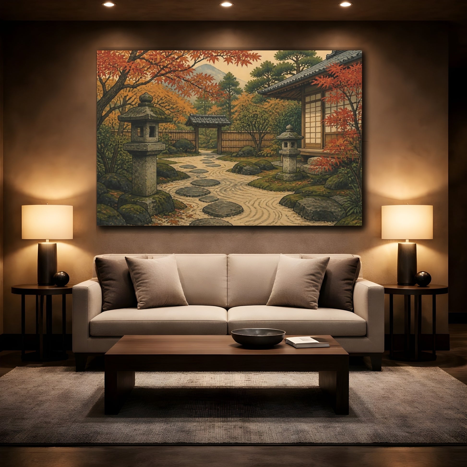 Mockup 2. Japanese Garden Path shown as canvas print