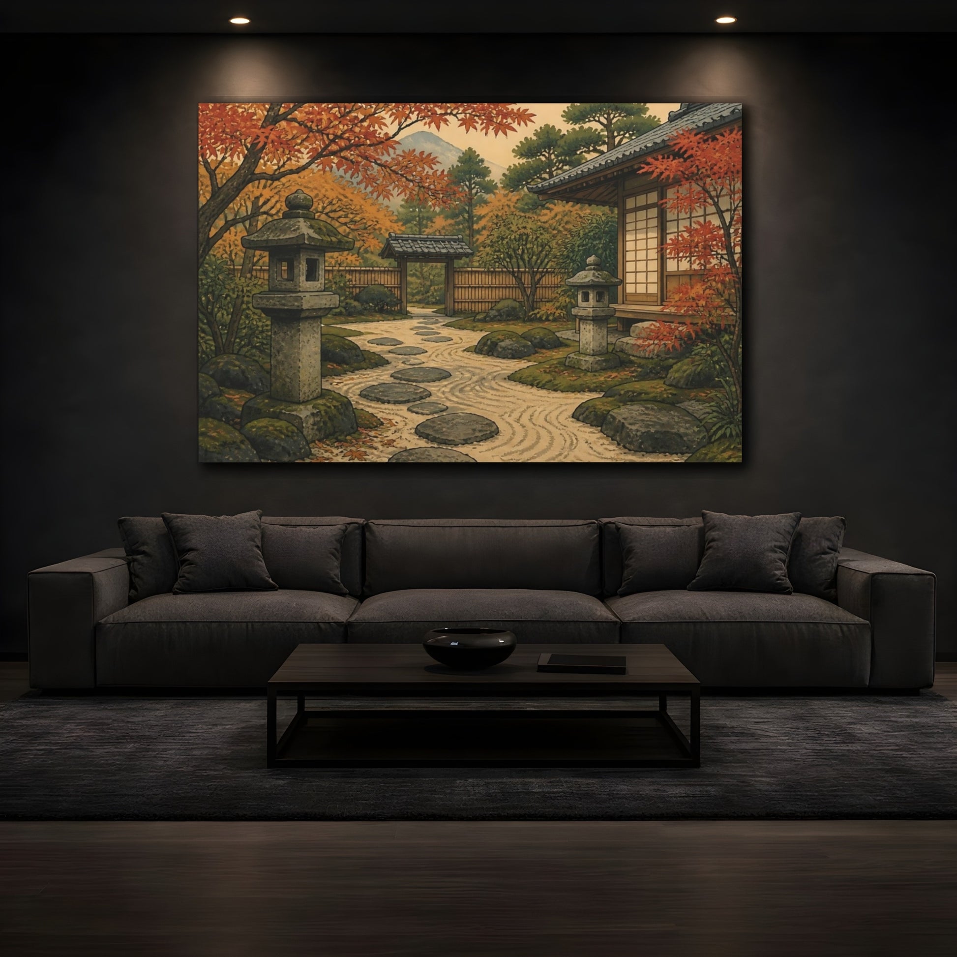 Mockup 3. Japanese Garden Path shown as canvas print