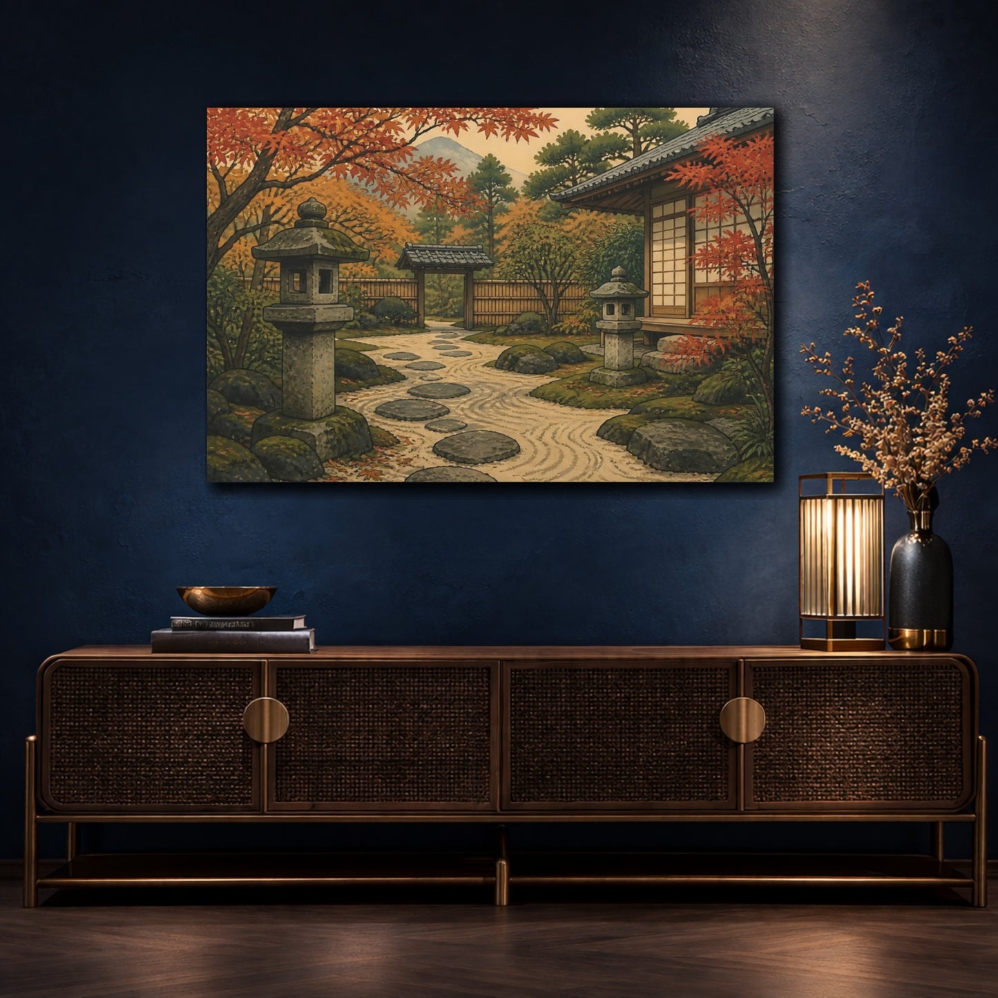 Mockup 4. Japanese Garden Path shown as canvas print