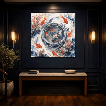 Mockup 4. Japanese Goldfish Basin shown as canvas print