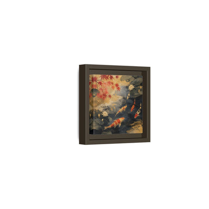 Side Mockup 23. Japanese Koi Pond Harmony shown as framed canvas print