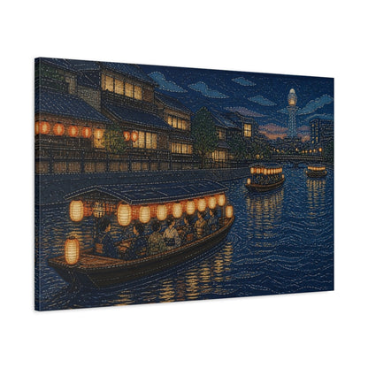 Main Mockup. Japanese Lantern Boat Cruise shown as canvas print
