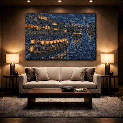 Mockup 2. Japanese Lantern Boat Cruise shown as canvas print