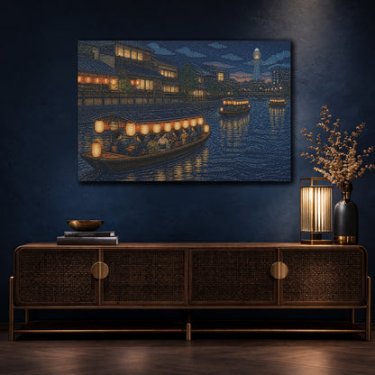 Mockup 4. Japanese Lantern Boat Cruise shown as canvas print