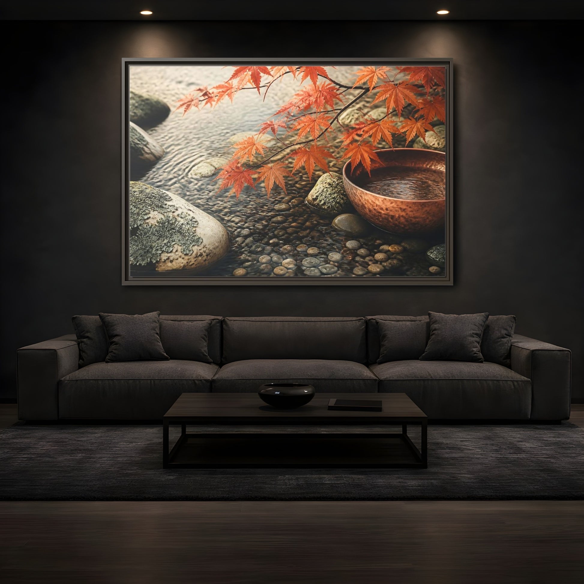 Mockup 3. Japanese Maple And Copper Bowl shown as framed canvas print