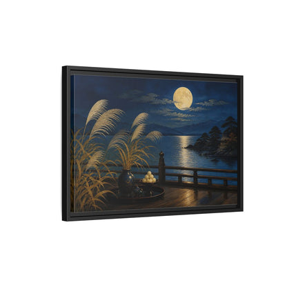 Side Mockup 3. Japanese Moonlit Veranda shown as framed canvas print