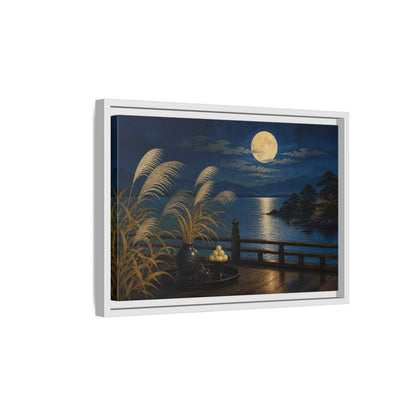 Side Mockup 4. Japanese Moonlit Veranda shown as framed canvas print