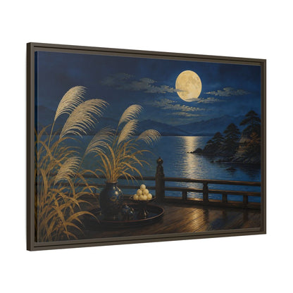 Main Mockup. Japanese Moonlit Veranda shown as framed canvas print