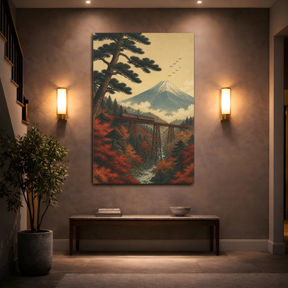 Mockup 2. Japanese Mountain And Pine shown as canvas print