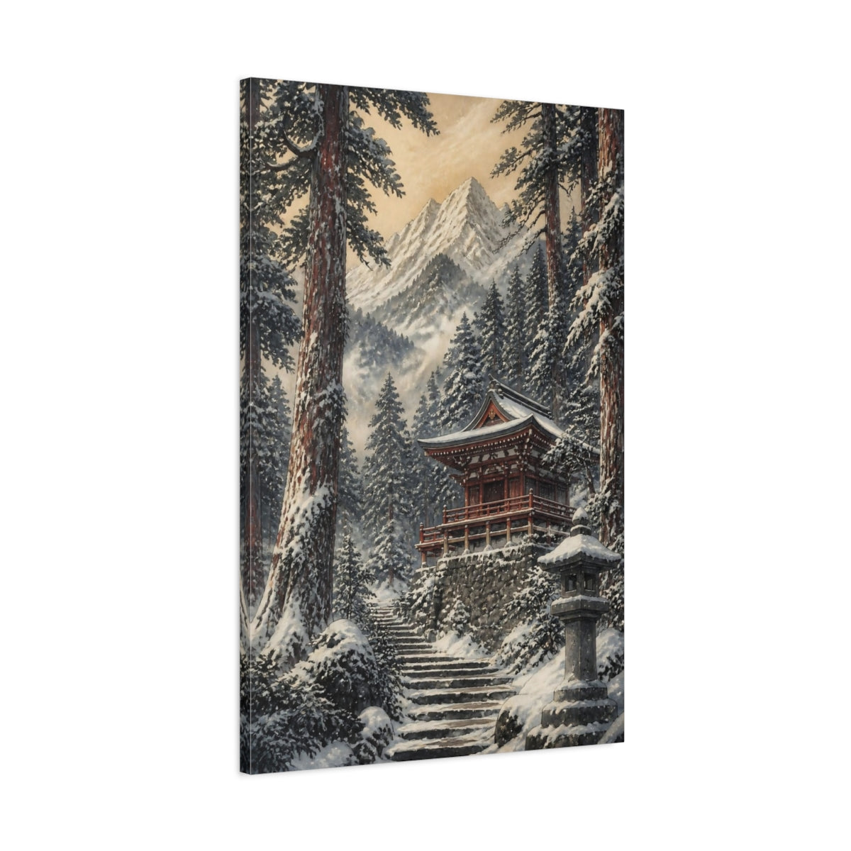 Main Mockup. Japanese Mountain Shrine shown as canvas print