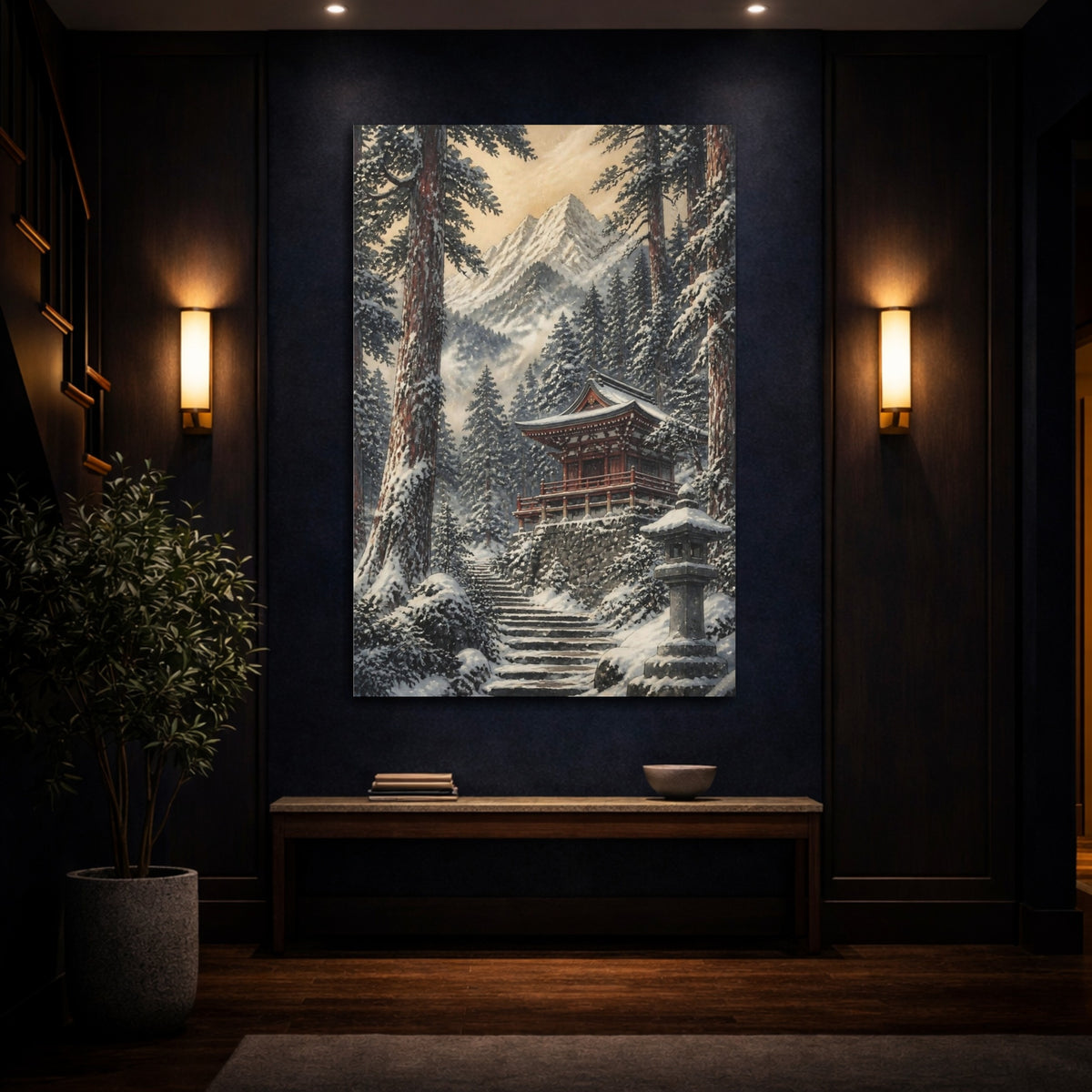 Mockup 4. Japanese Mountain Shrine shown as canvas print