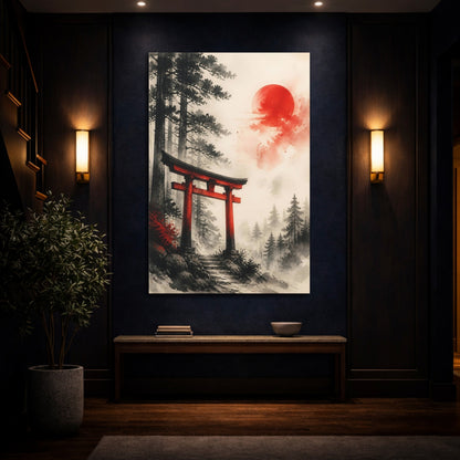 Mockup 4. Japanese Red Torii Gate shown as canvas print
