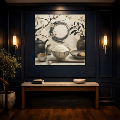 Mockup 4. Japanese Rice Bowl With Blossoms shown as canvas print
