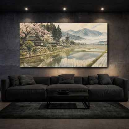 Mockup 3. Japanese Rice Fields shown as canvas print