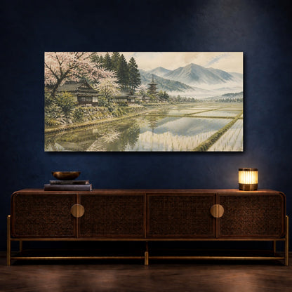 Mockup 4. Japanese Rice Fields shown as canvas print