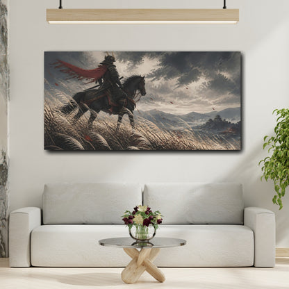 Mockup 2. Japanese Samurai Rider shown as canvas print