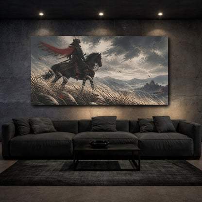 Mockup 3. Japanese Samurai Rider shown as canvas print
