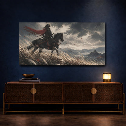Mockup 4. Japanese Samurai Rider shown as canvas print