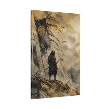 Main Mockup. Japanese Samurai Sentinel shown as canvas print