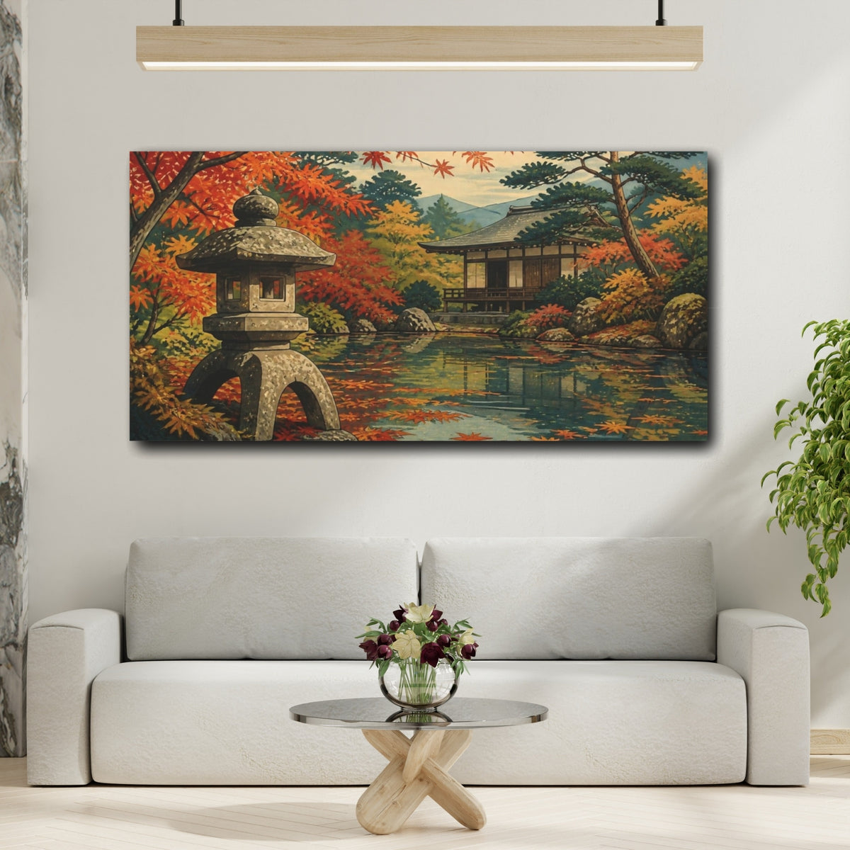 Mockup 2. Japanese Stone Lantern Garden shown as canvas print