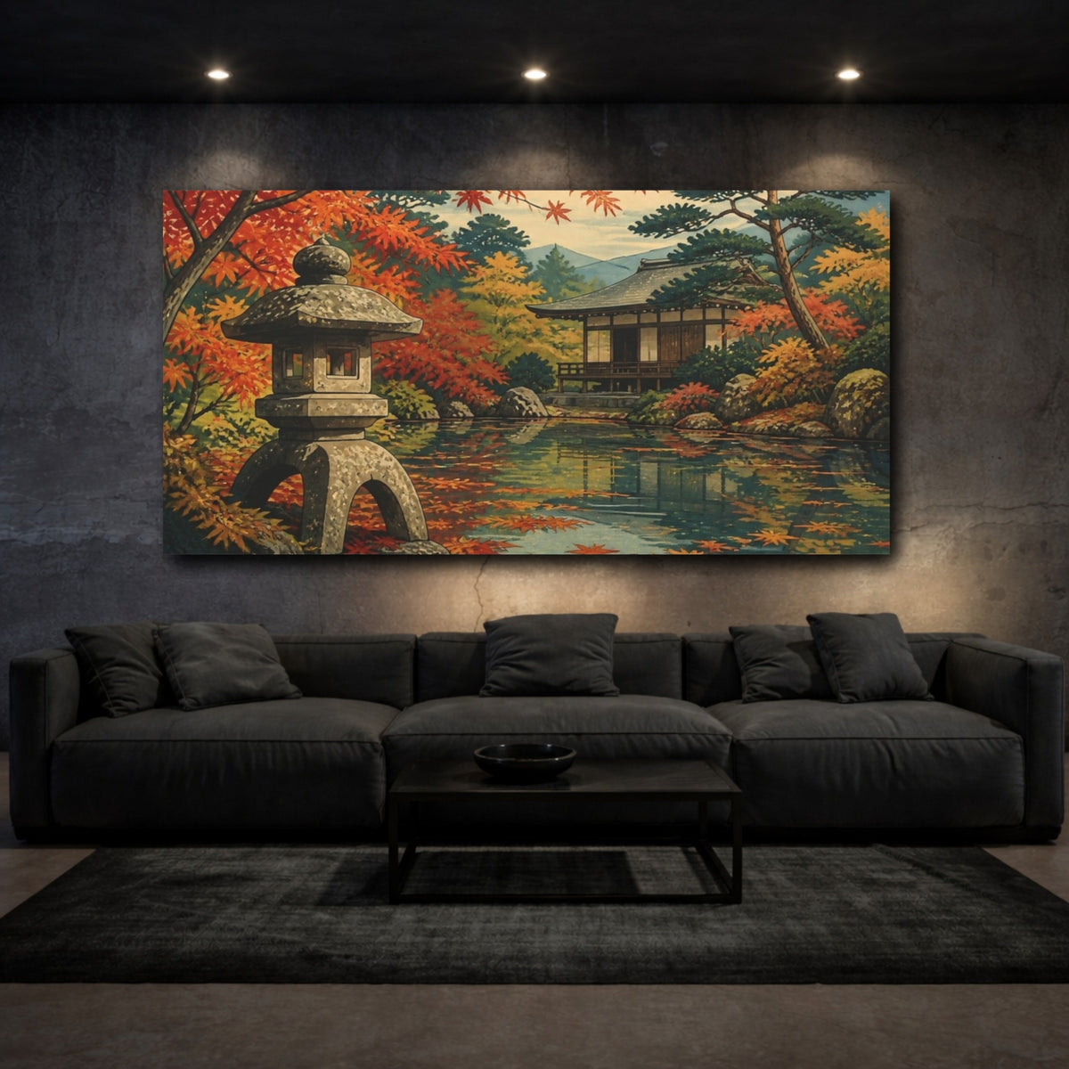 Mockup 3. Japanese Stone Lantern Garden shown as canvas print