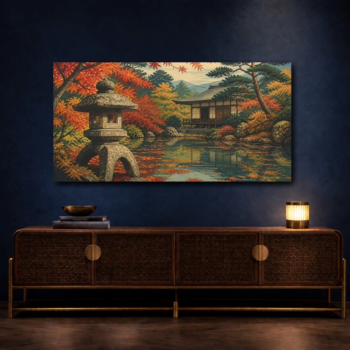 Mockup 4. Japanese Stone Lantern Garden shown as canvas print