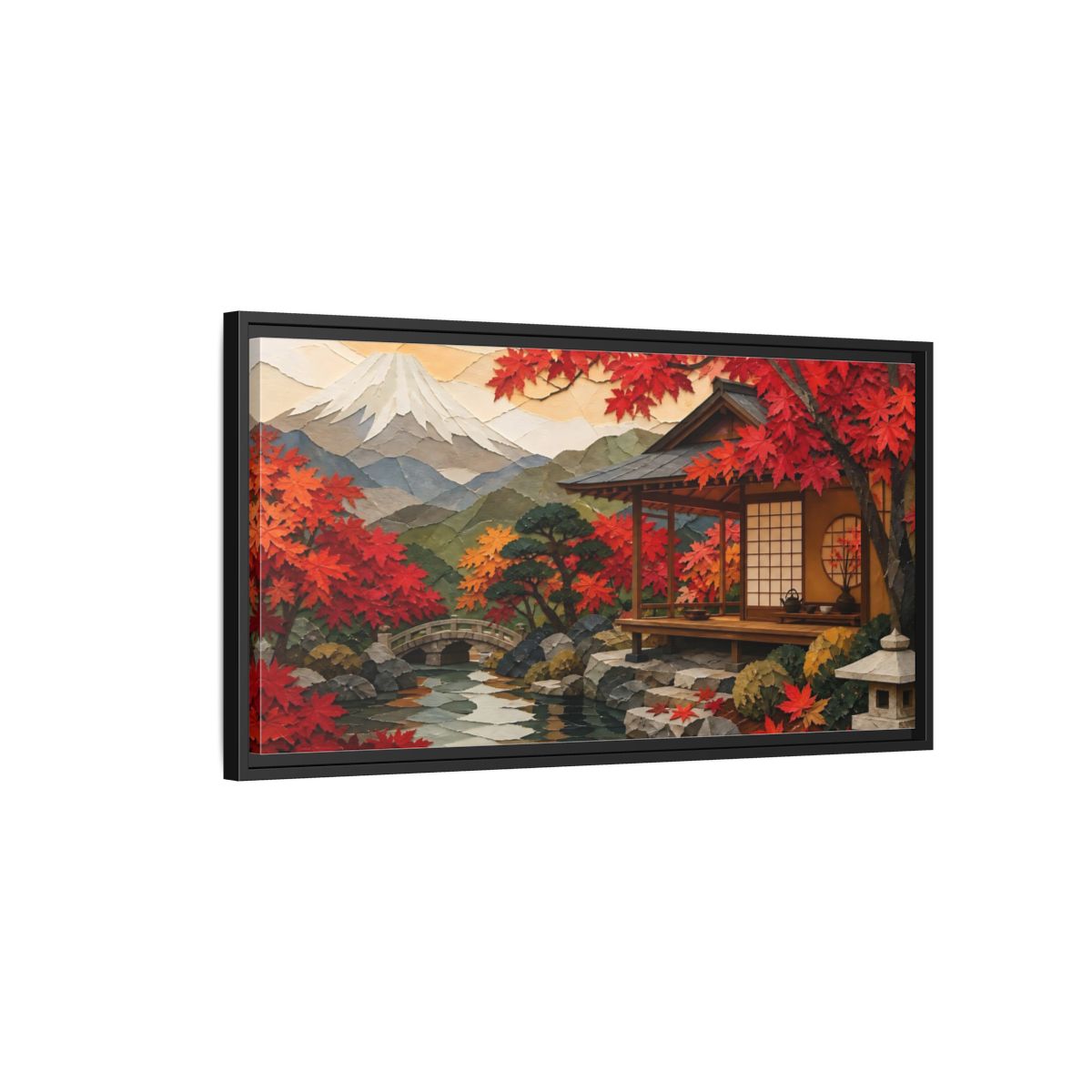 Side Mockup 2. Japanese Tea Pavilion shown as framed canvas print