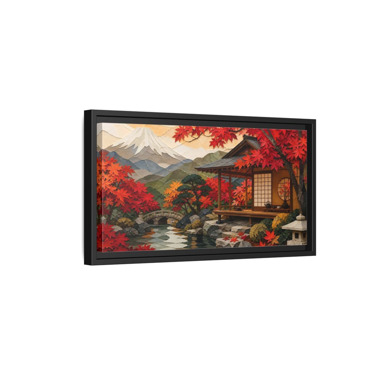 Side Mockup 8. Japanese Tea Pavilion shown as framed canvas print
