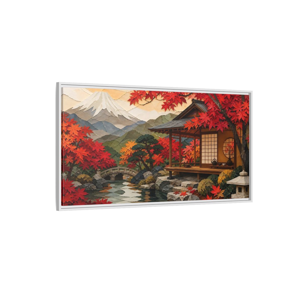 Side Mockup 3. Japanese Tea Pavilion shown as framed canvas print