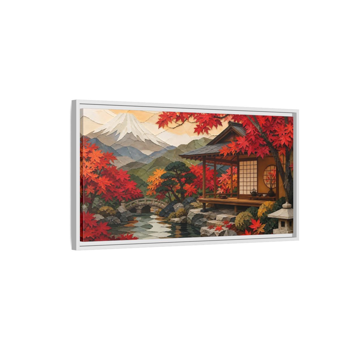 Side Mockup 1. Japanese Tea Pavilion shown as framed canvas print