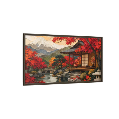 Side Mockup 4. Japanese Tea Pavilion shown as framed canvas print