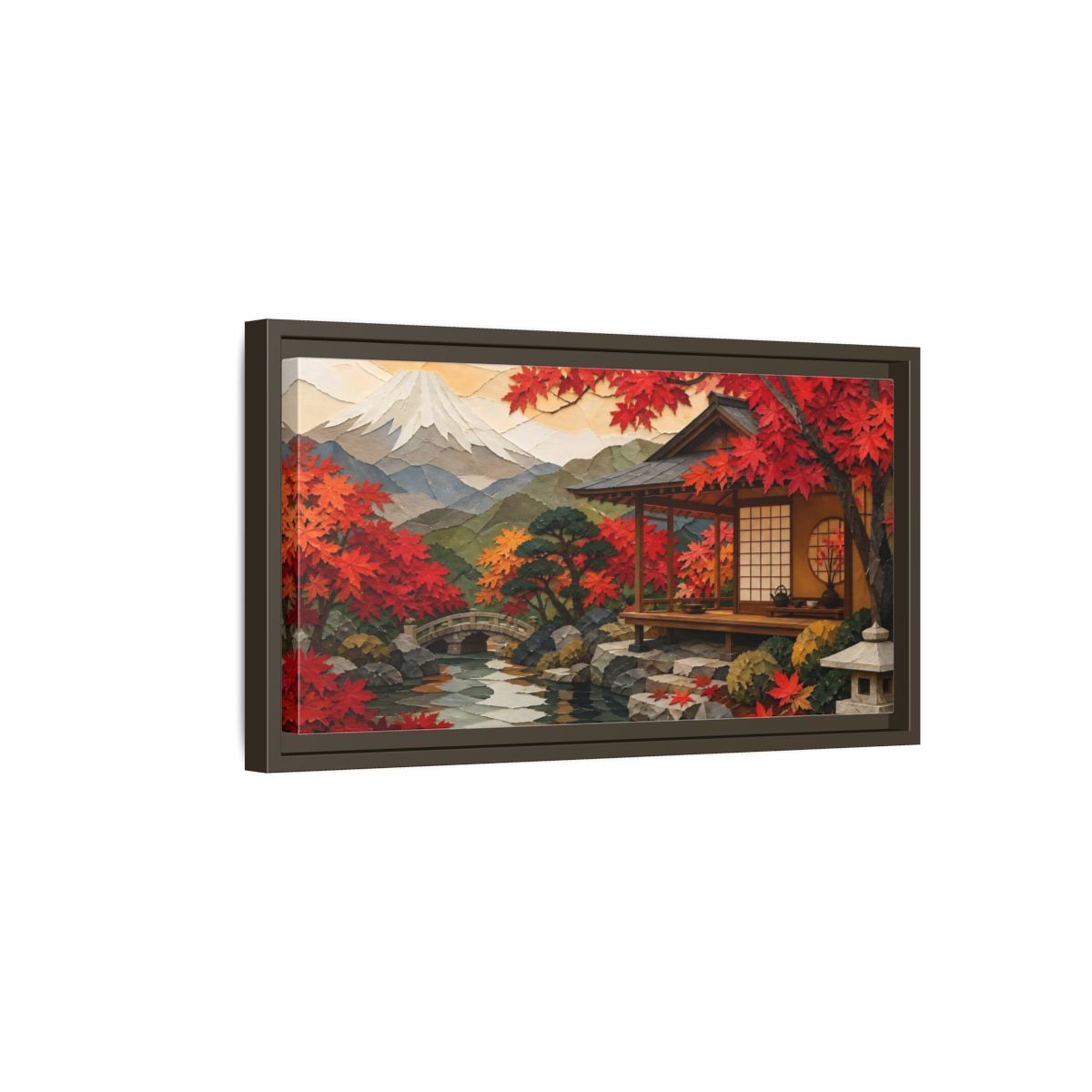 Side Mockup 7. Japanese Tea Pavilion shown as framed canvas print