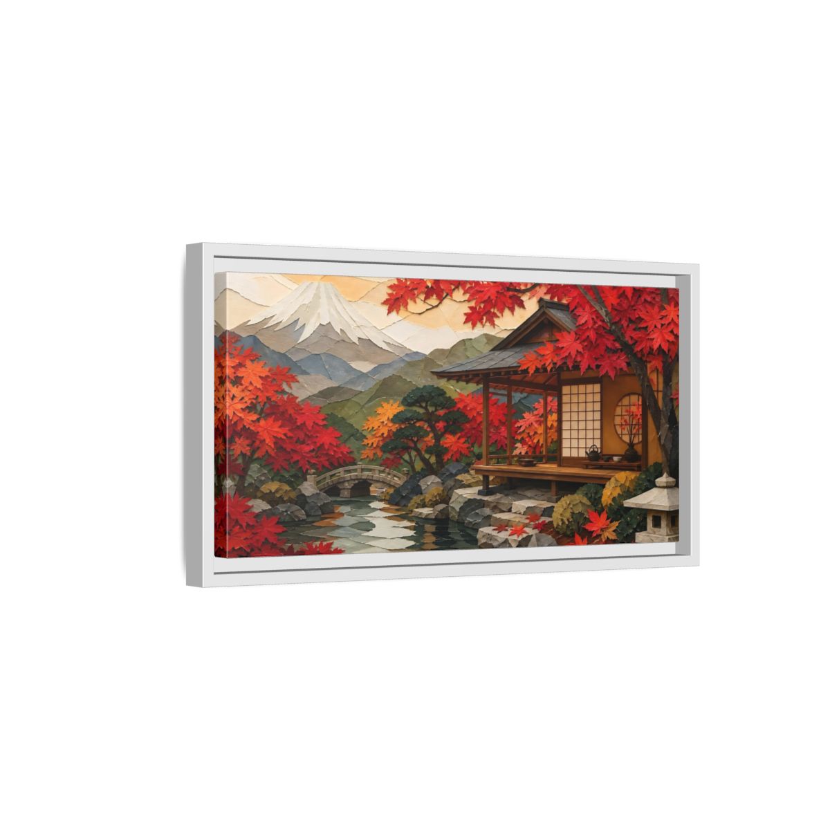 Side Mockup 6. Japanese Tea Pavilion shown as framed canvas print