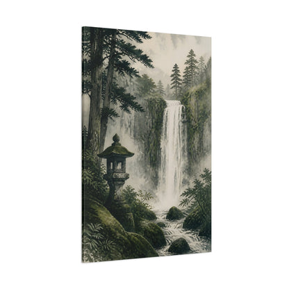 Side Mockup 1. Japanese Waterfall Lantern shown as canvas print